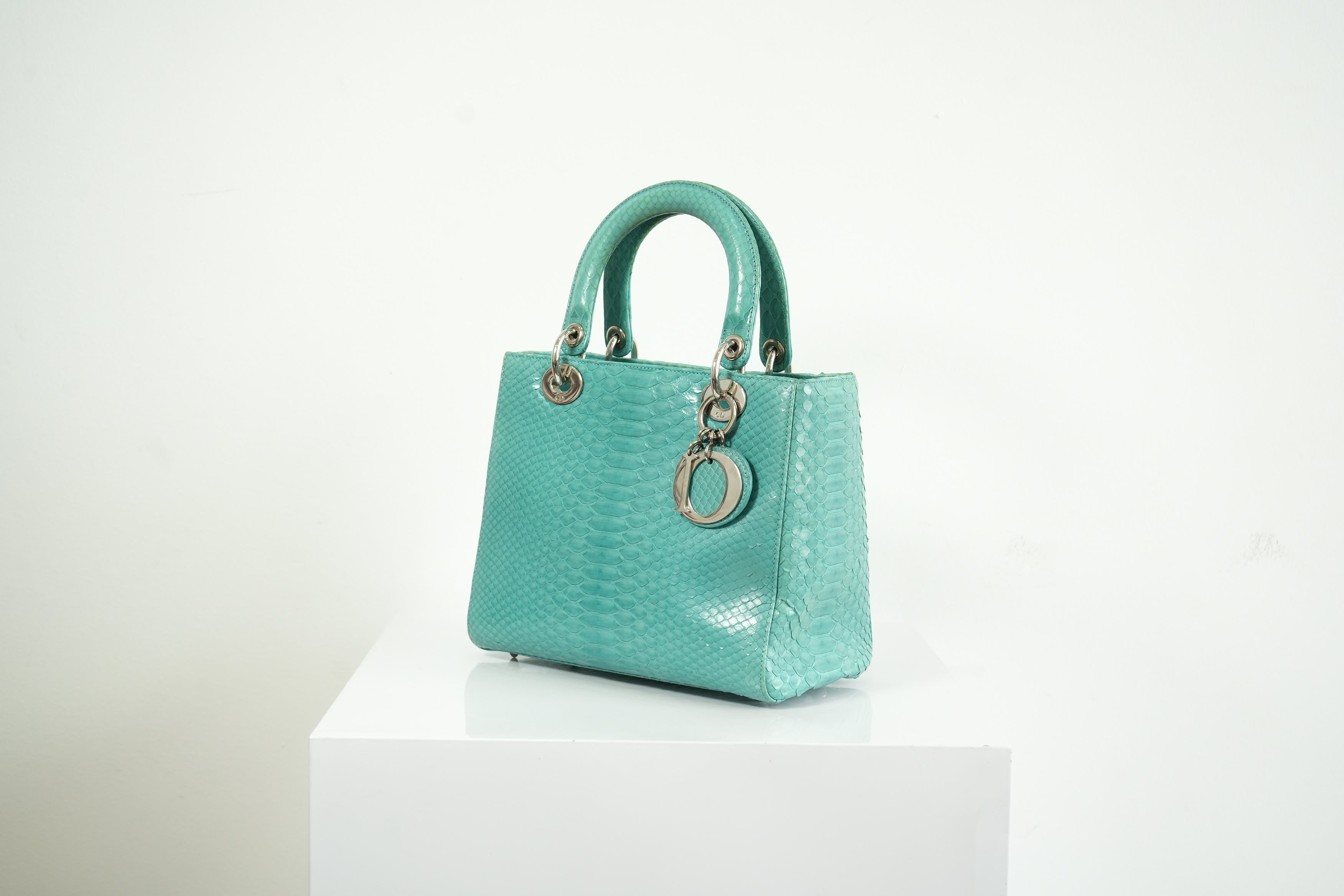 Christian Dior Blue Python Lady Dior Bag