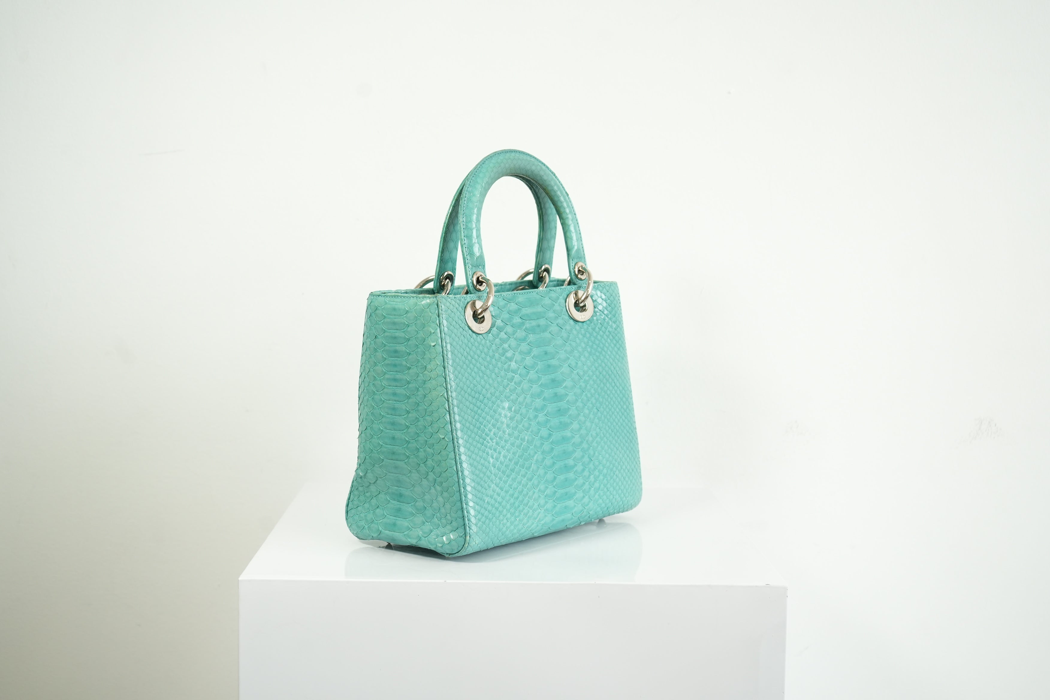 Christian Dior Blue Python Lady Dior Bag