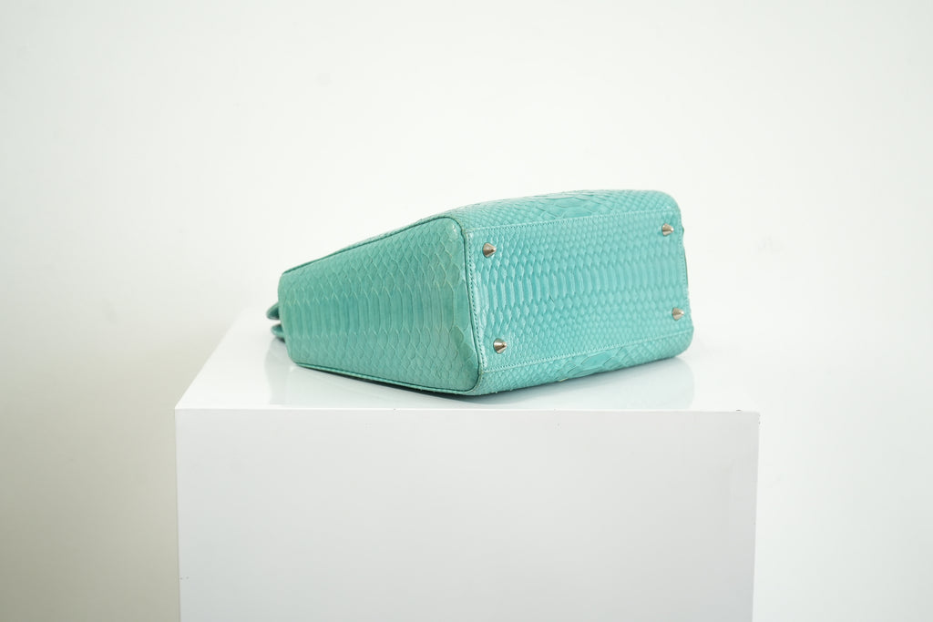 Christian Dior Blue Python Lady Dior Bag