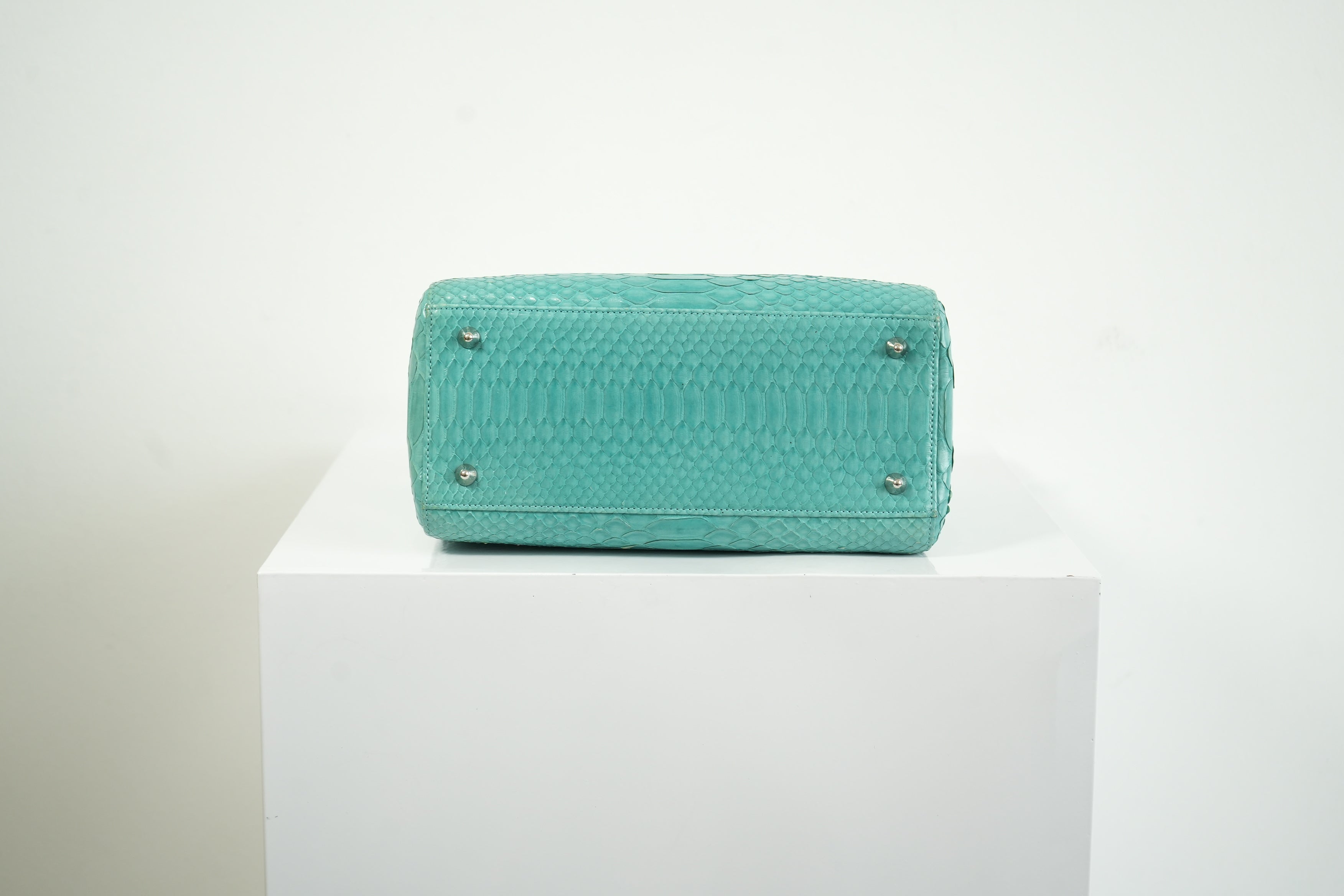 Christian Dior Blue Python Lady Dior Bag