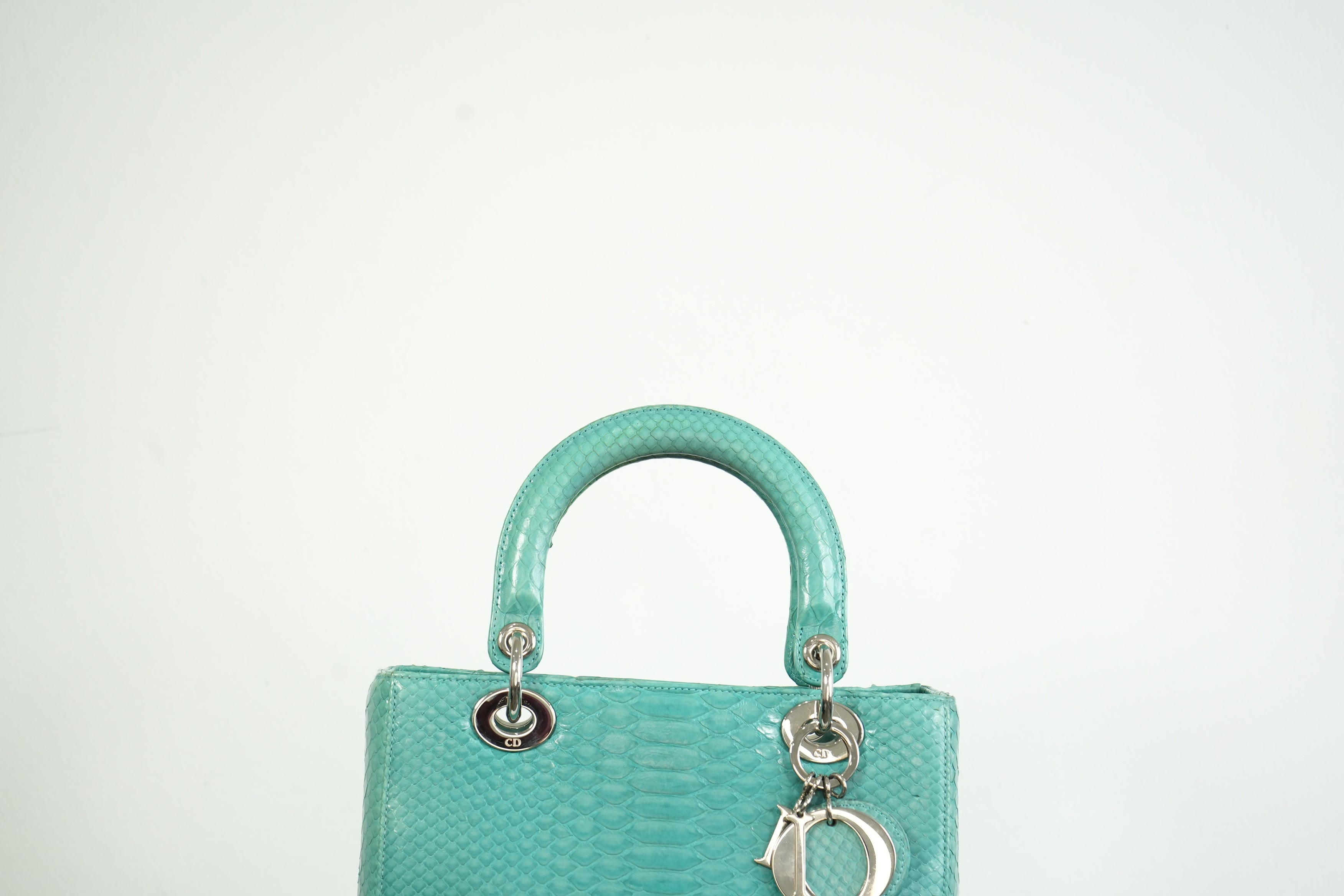 Christian Dior Blue Python Lady Dior Bag