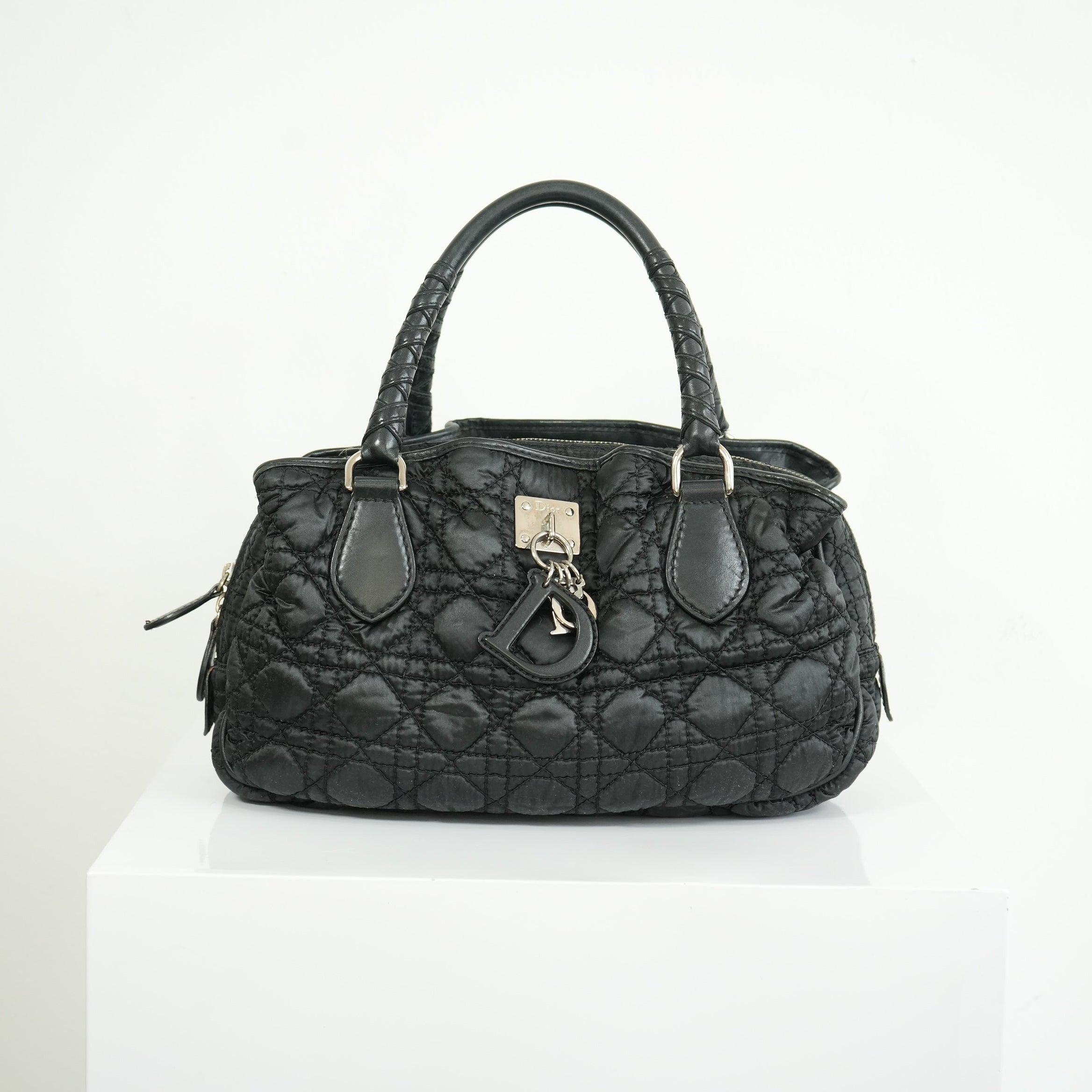 Christian Dior Black Nylon Cannage Lovely Bag