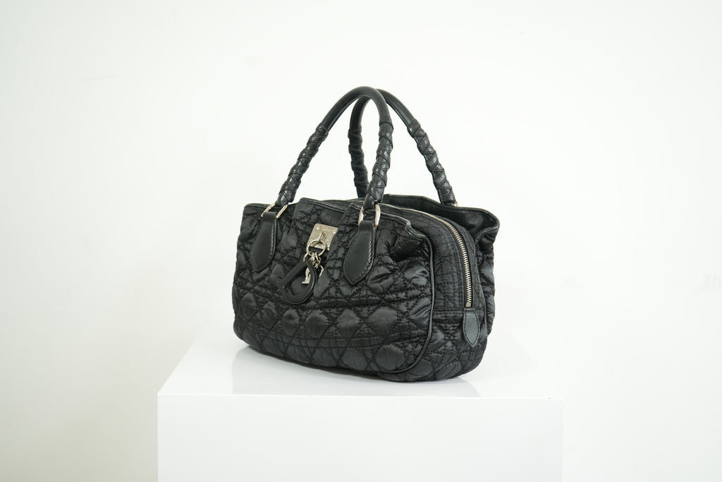 Christian Dior Black Nylon Cannage Lovely Bag