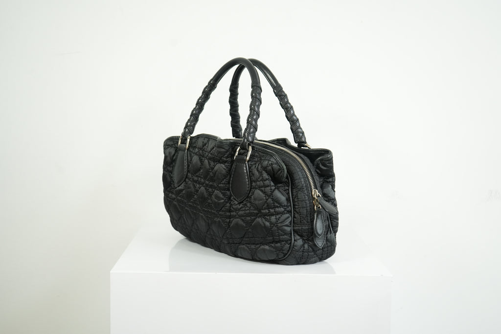 Christian Dior Black Nylon Cannage Lovely Bag