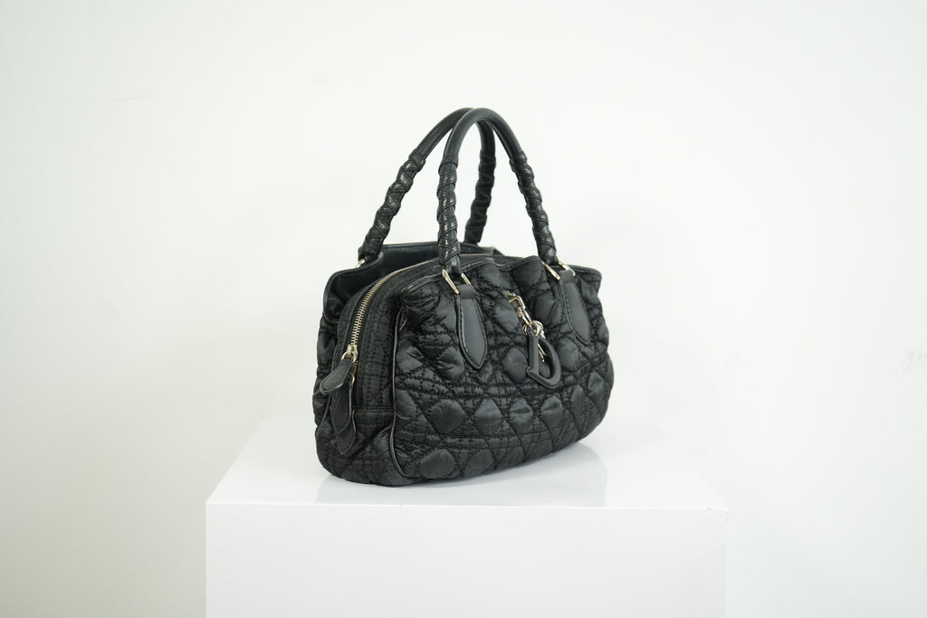 Christian Dior Black Nylon Cannage Lovely Bag
