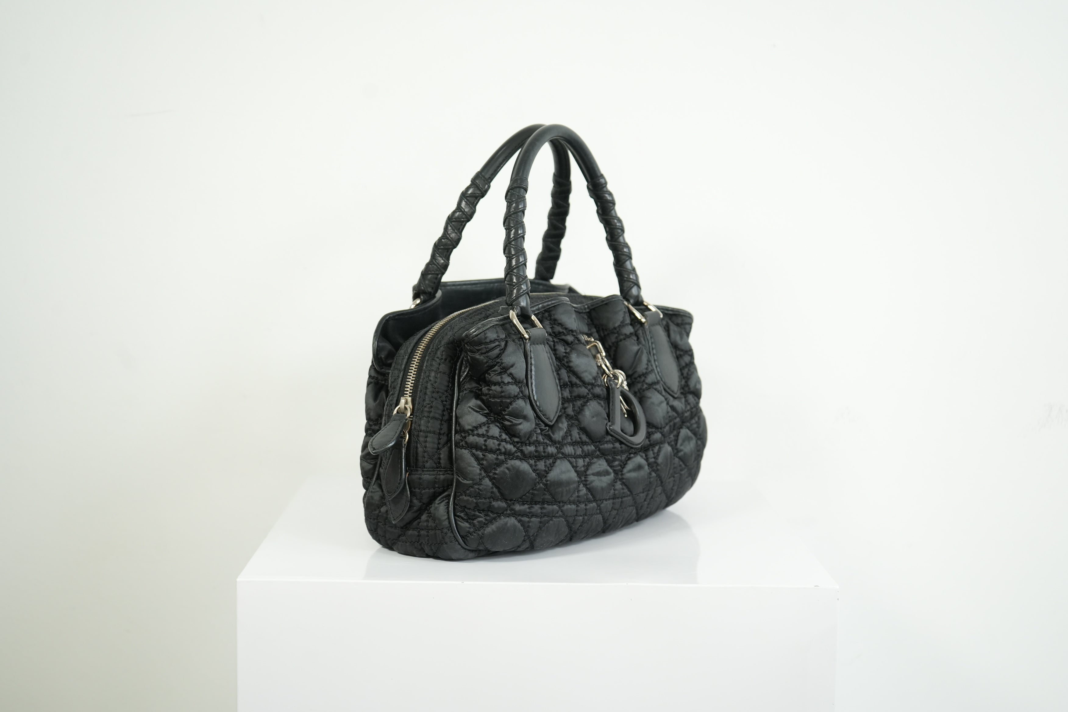 Christian Dior Black Nylon Cannage Lovely Bag