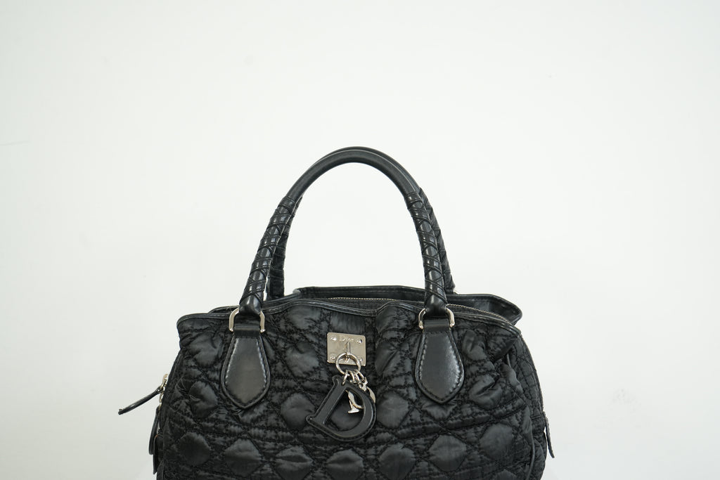 Christian Dior Black Nylon Cannage Lovely Bag