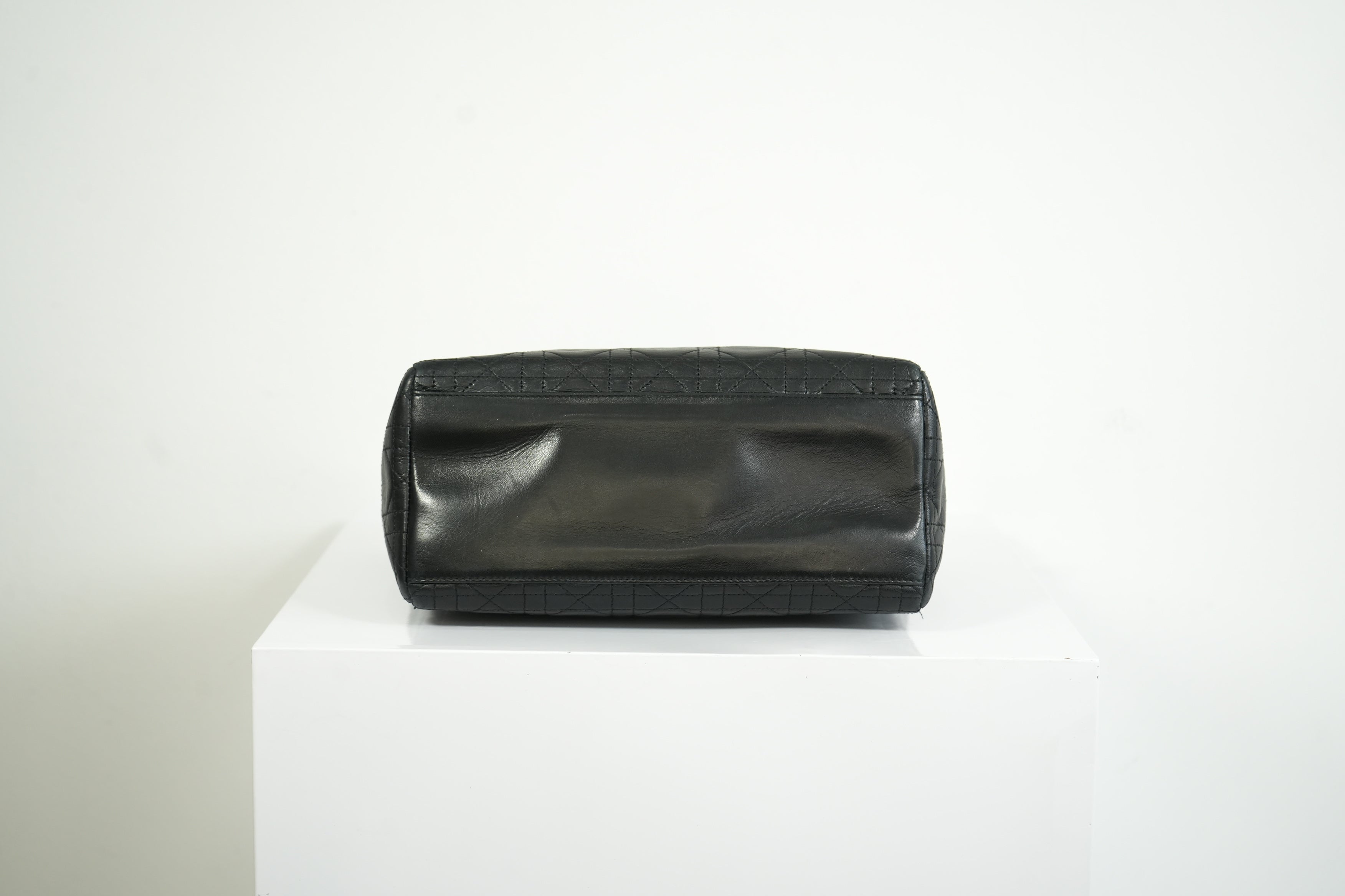 Christian Dior Lady Dior Black Cannage Quilting and Gold-Tone Hardware