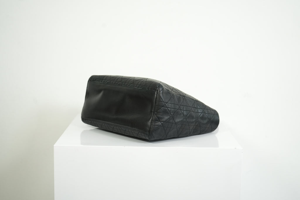 Christian Dior Lady Dior Black Cannage Quilting and Gold-Tone Hardware