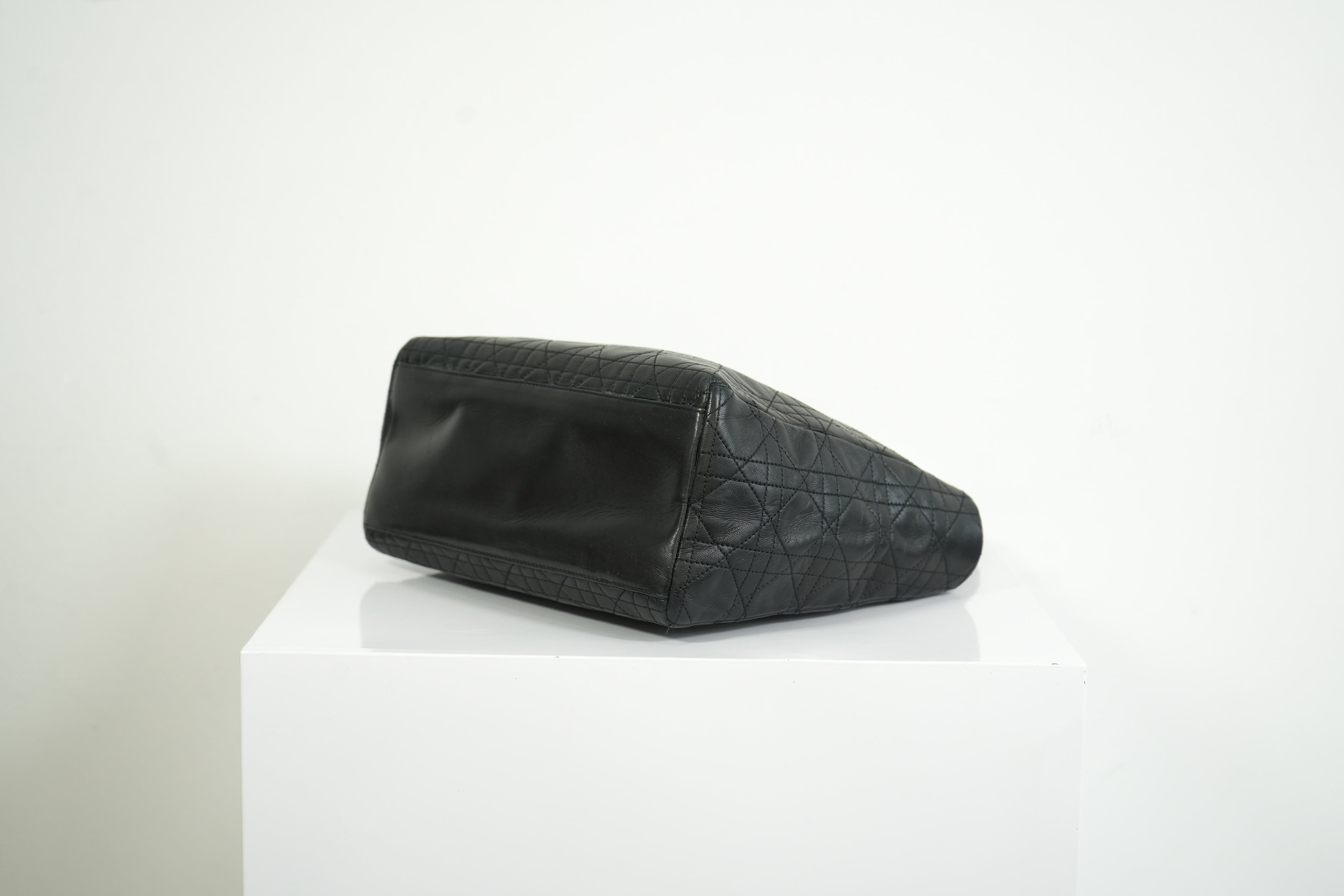 Christian Dior Lady Dior Black Cannage Quilting and Gold-Tone Hardware