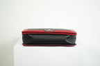 Chanel Boy Large Black and Red Quilted Leather