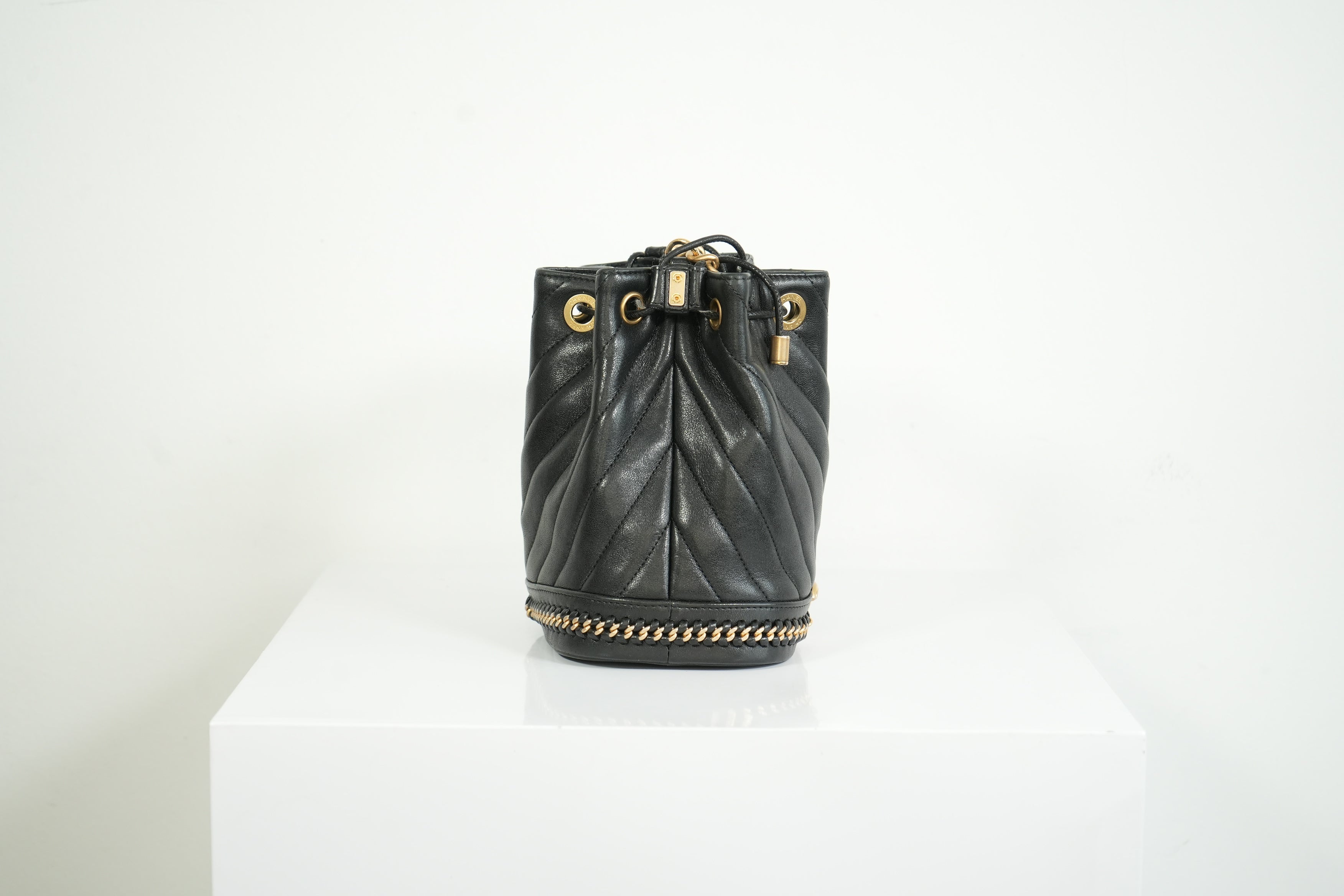 Chanel Black Paris-Cosmopolite Small Bucket Bag W/Dust Bag