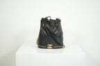 Chanel Black Paris-Cosmopolite Small Bucket Bag W/Dust Bag