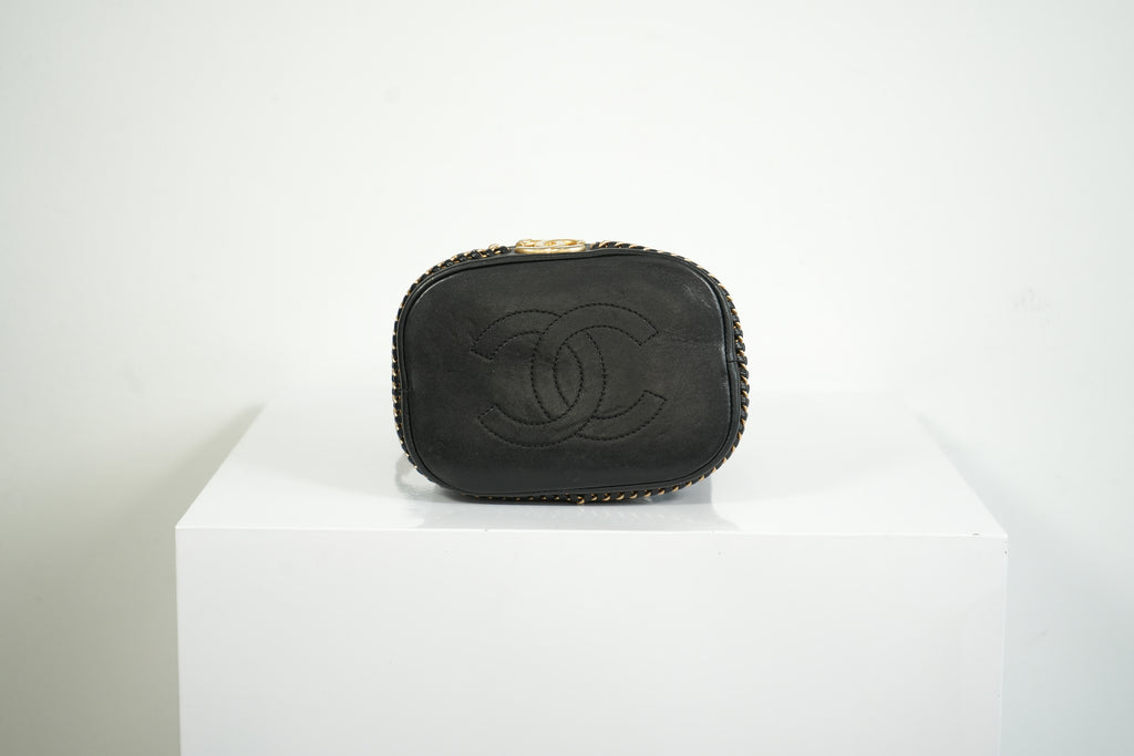 Chanel Black Paris-Cosmopolite Small Bucket Bag W/Dust Bag