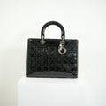 Christian Dior Lady Dior Black Patent Leather