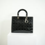Christian Dior Lady Dior Black Patent Leather