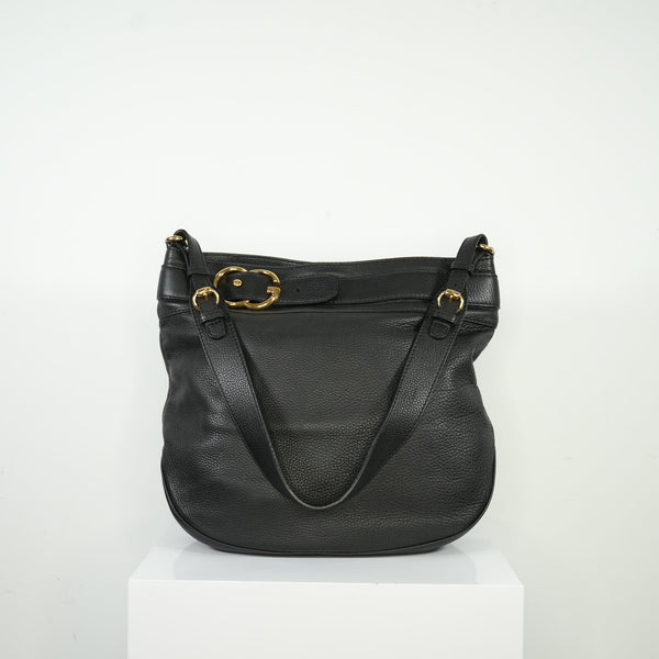 Gucci Black Large GG Ride Shoulder Bag