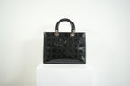 Christian Dior Lady Dior Black Patent Leather
