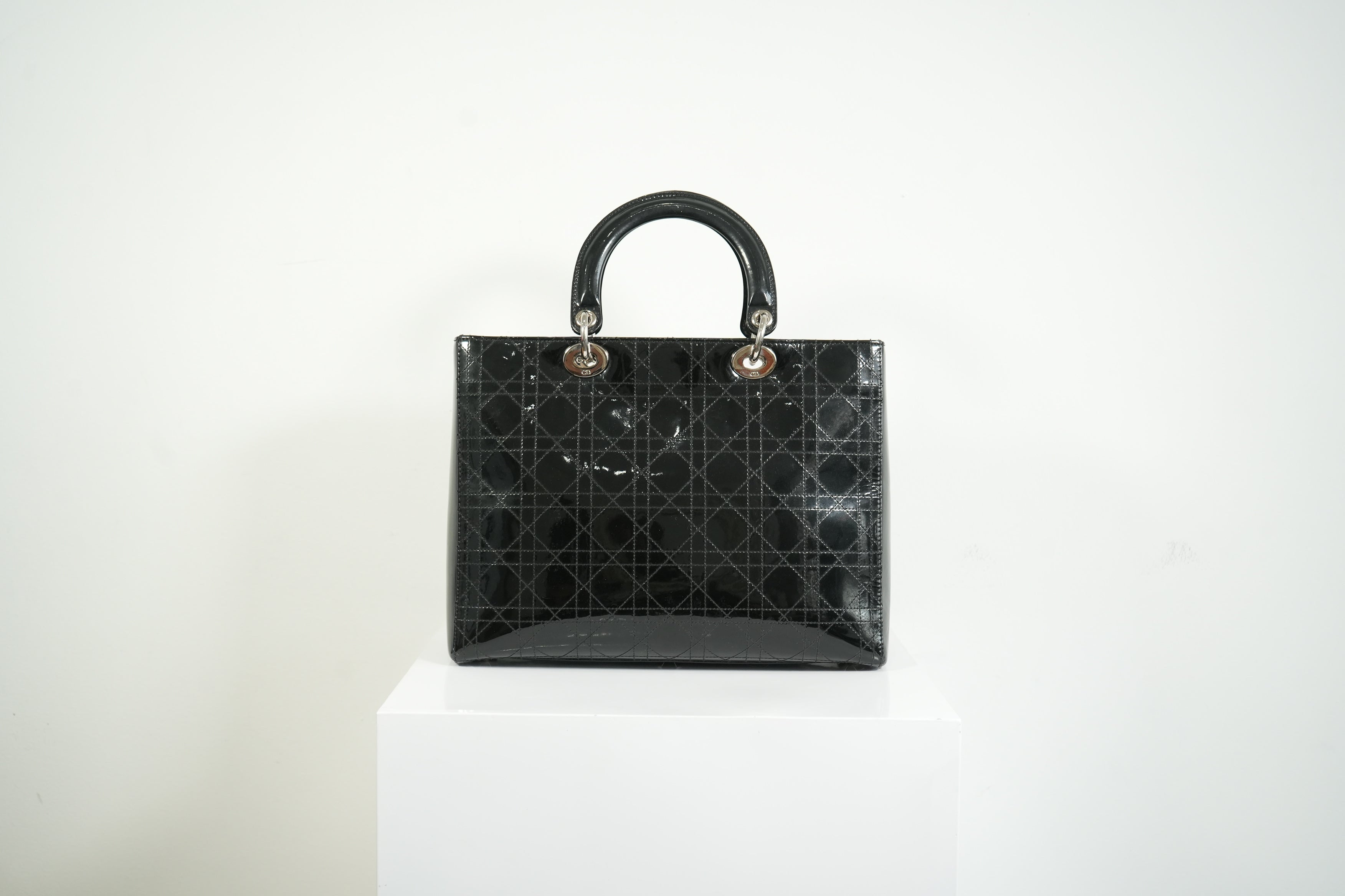 Christian Dior Lady Dior Black Patent Leather