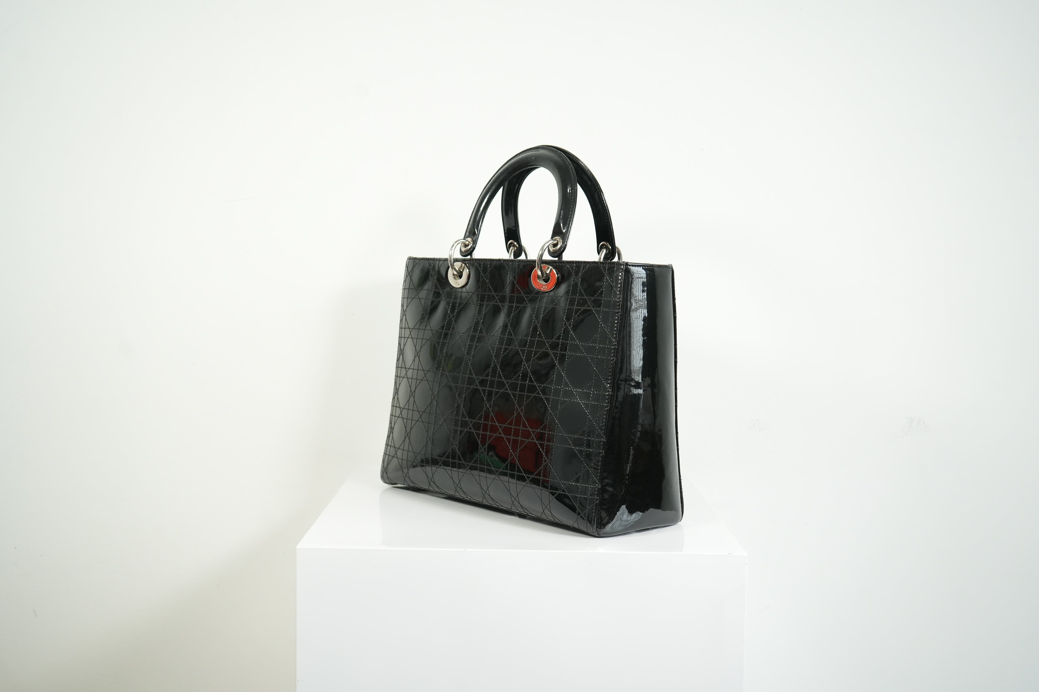 Christian Dior Lady Dior Black Patent Leather