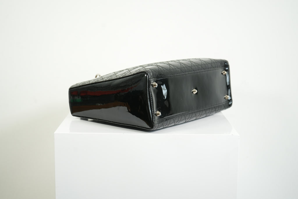 Christian Dior Lady Dior Black Patent Leather