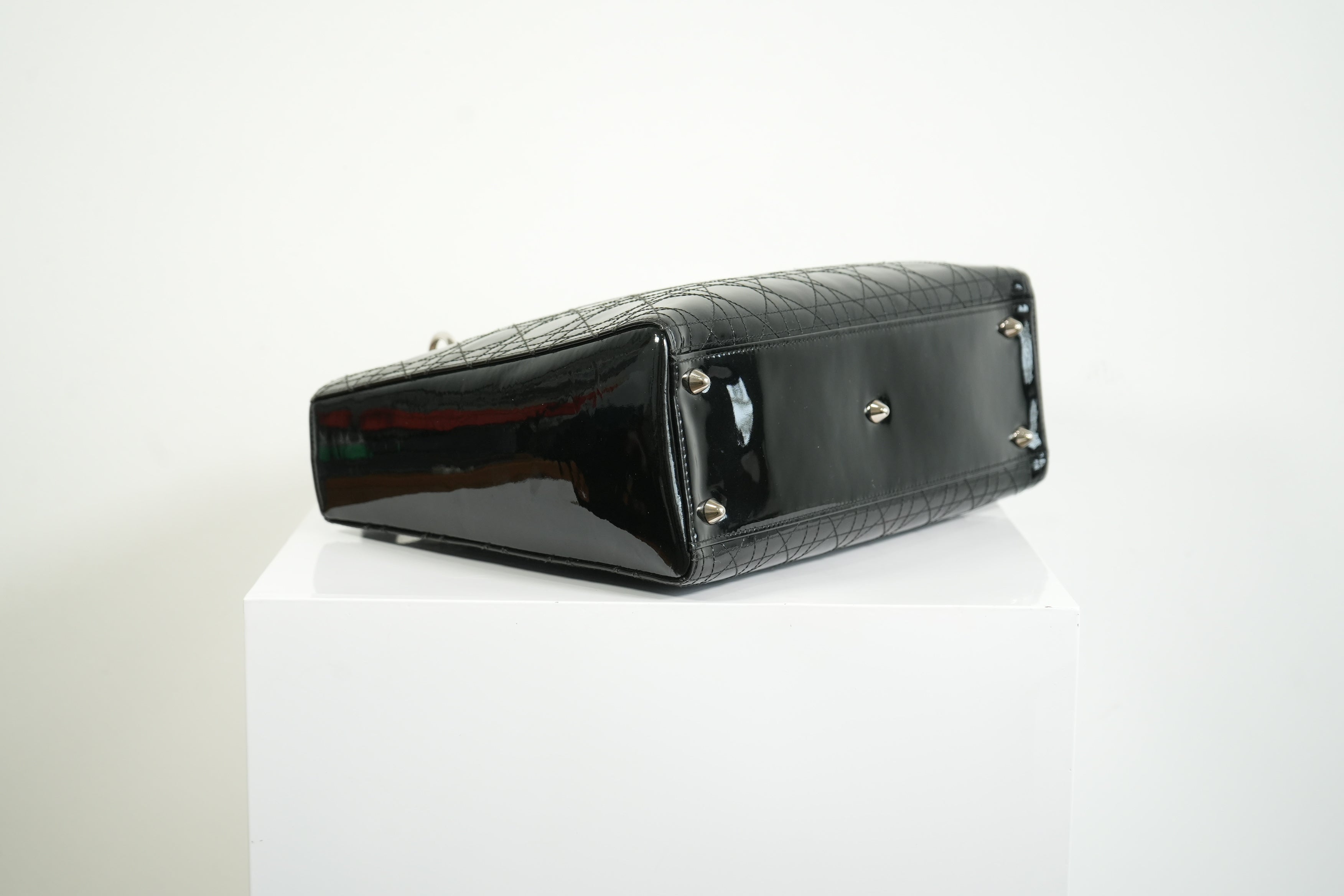 Christian Dior Lady Dior Black Patent Leather
