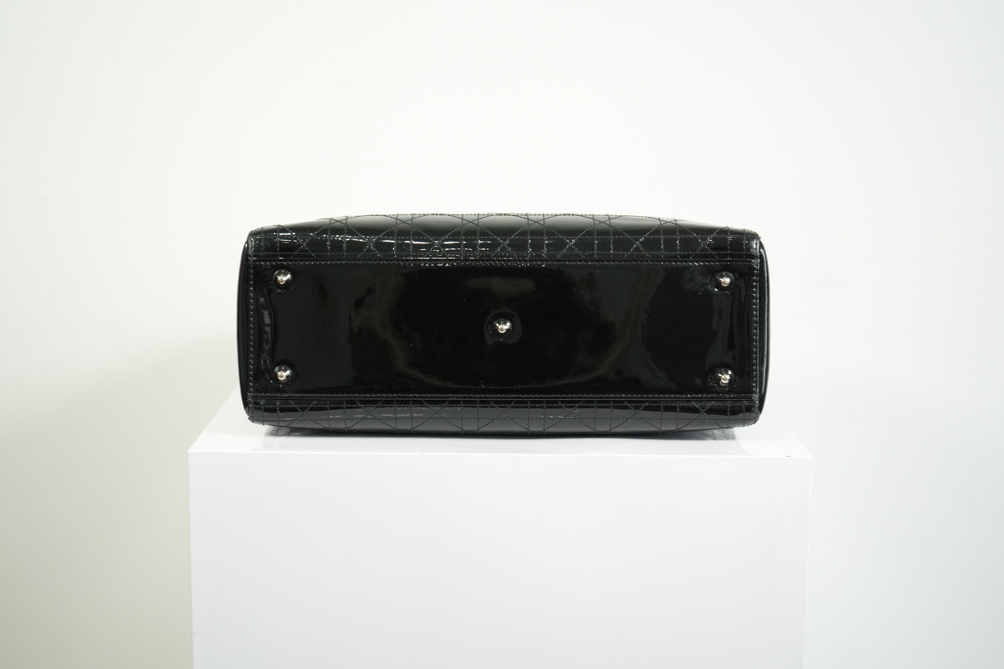 Christian Dior Lady Dior Black Patent Leather