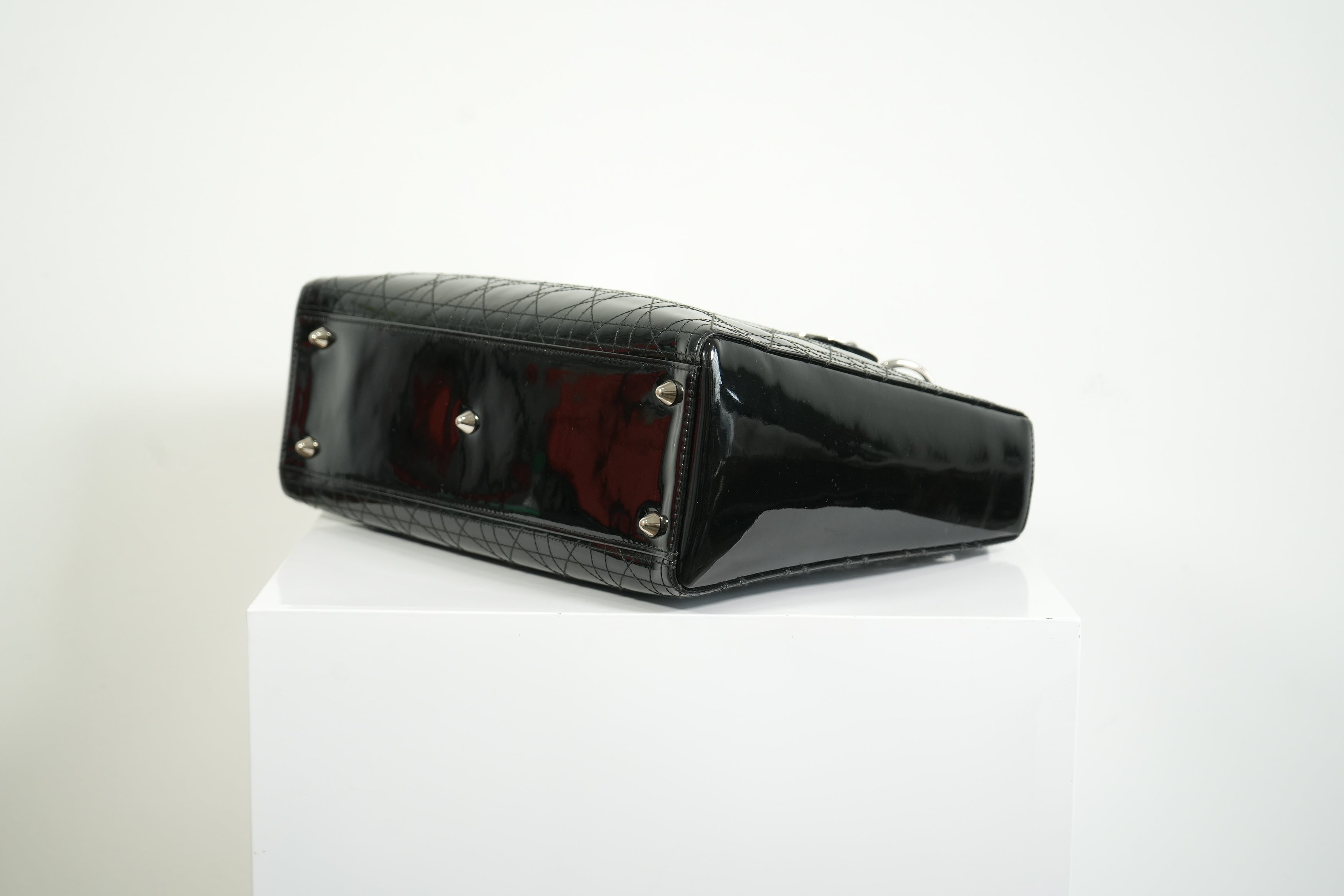 Christian Dior Lady Dior Black Patent Leather