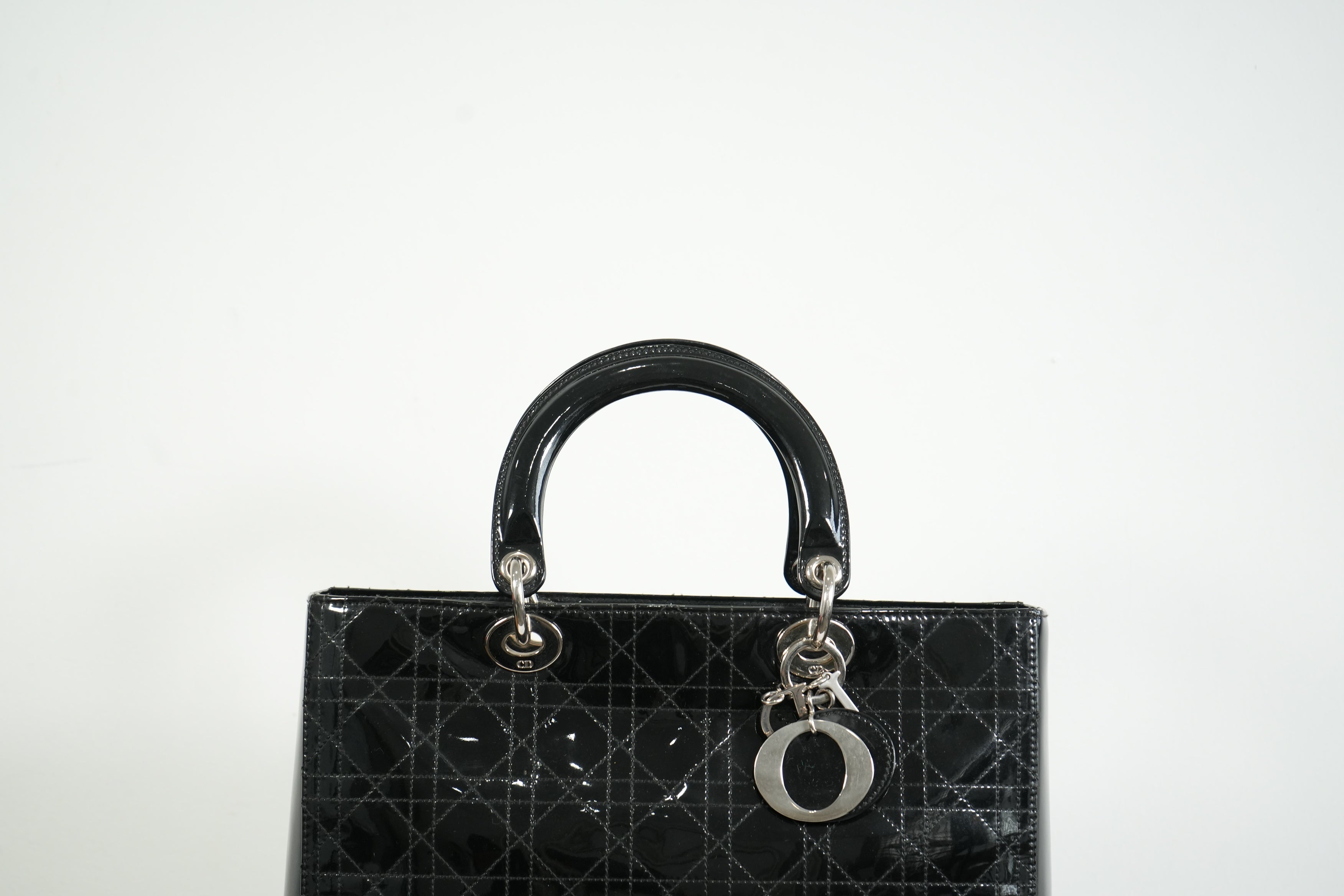 Christian Dior Lady Dior Black Patent Leather