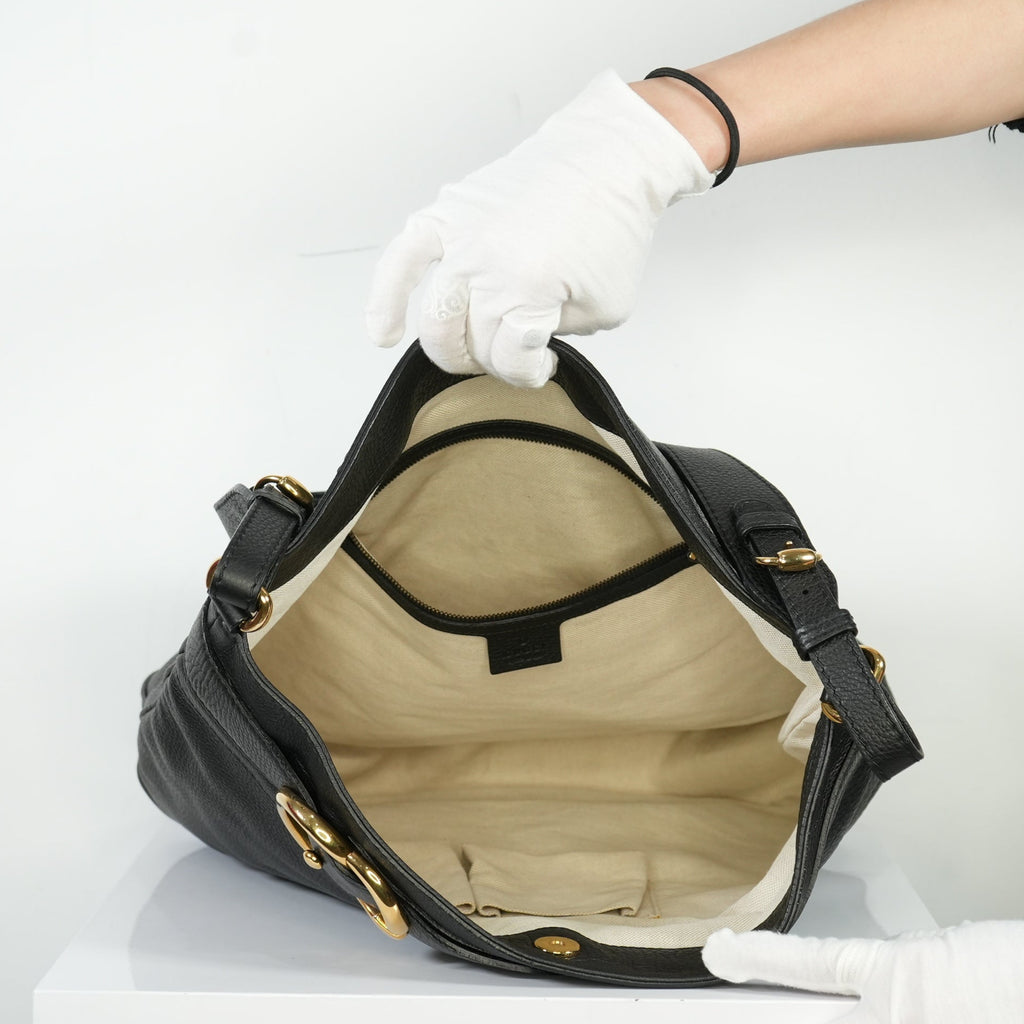 Gucci Black Large GG Ride Shoulder Bag