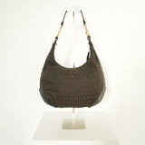 Vintage Fendi Zucchino Chef Hobo Bag Brown Black