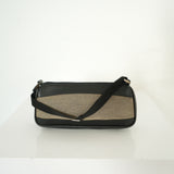 Vintage Gucci Canvas & Leather Baguette Shoulder Bag Brown Black