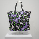 Prada Tessuto Stampato Tote Bag in Purple, Black & Green Floral Print
