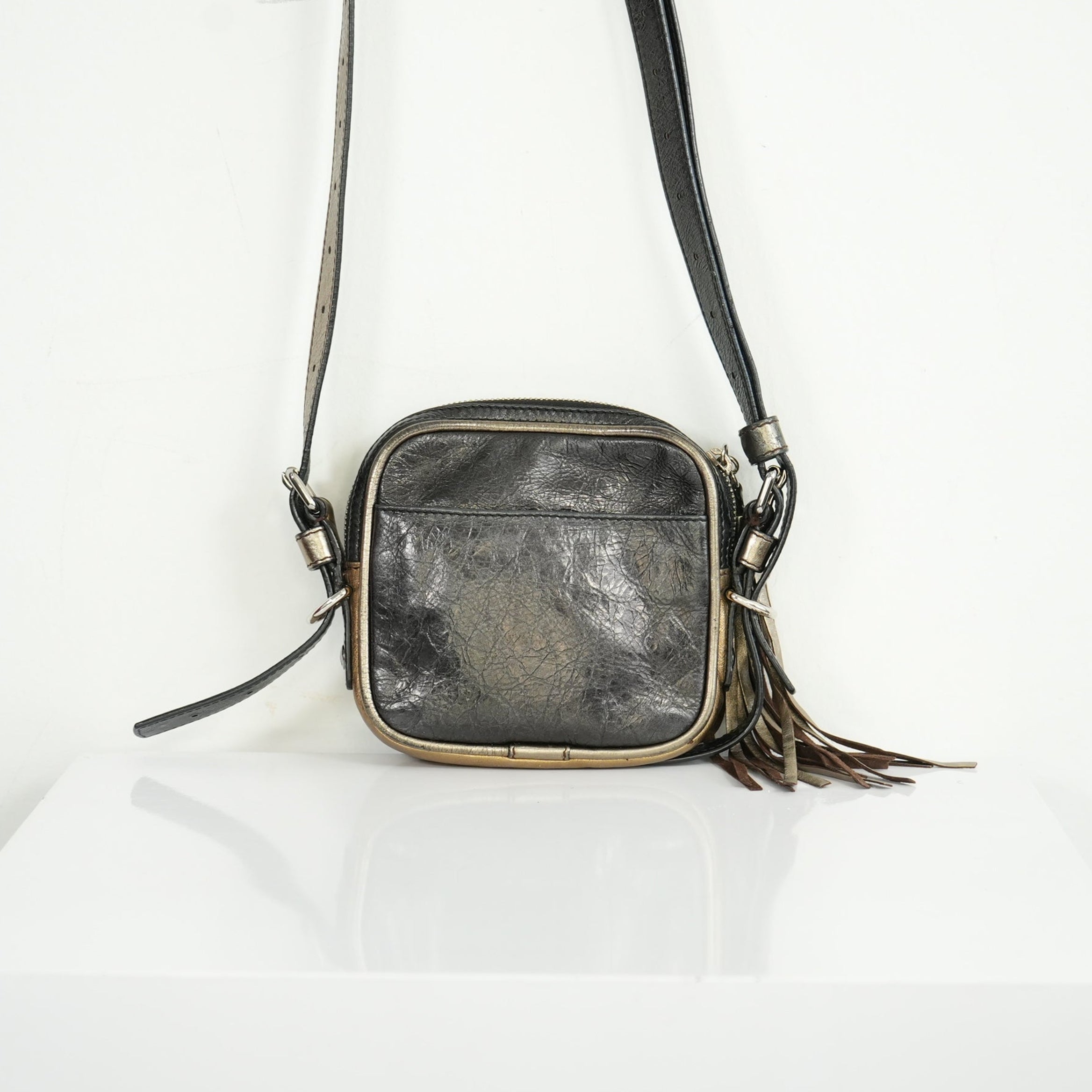 Loewe Anagram Logo Jeweled Leather Tassel Mini Shoulder Bag