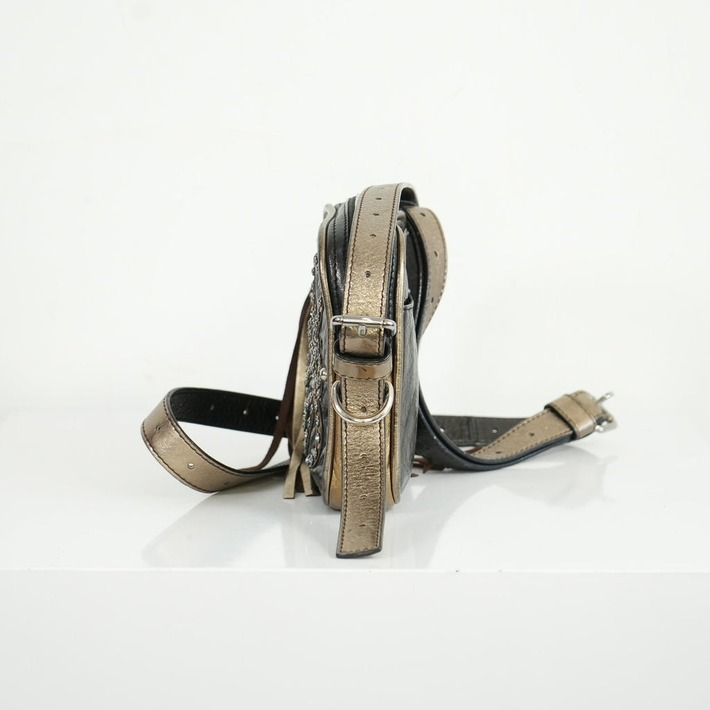 Loewe Anagram Logo Jeweled Leather Tassel Mini Shoulder Bag