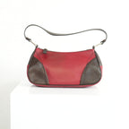Prada Vintage Red and Brown Shoulder Bag