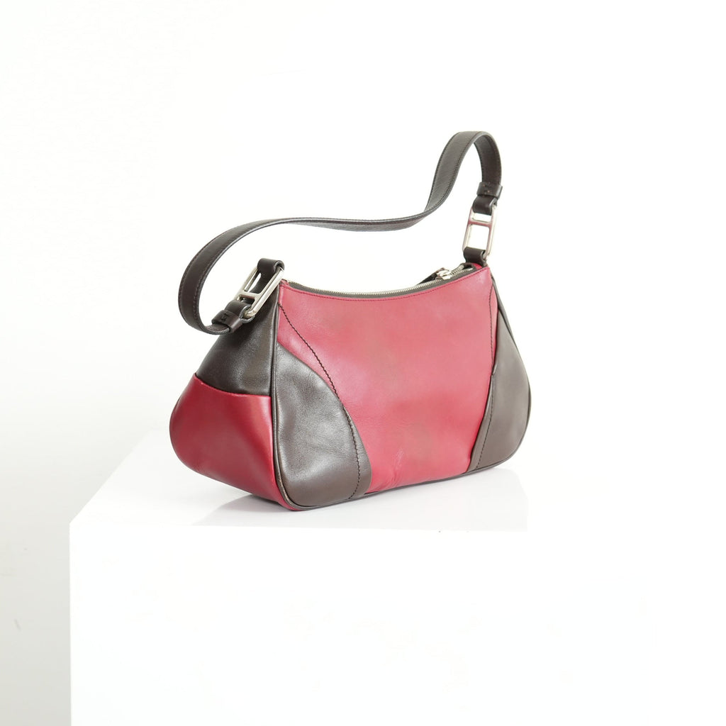 Prada Vintage Red and Brown Shoulder Bag