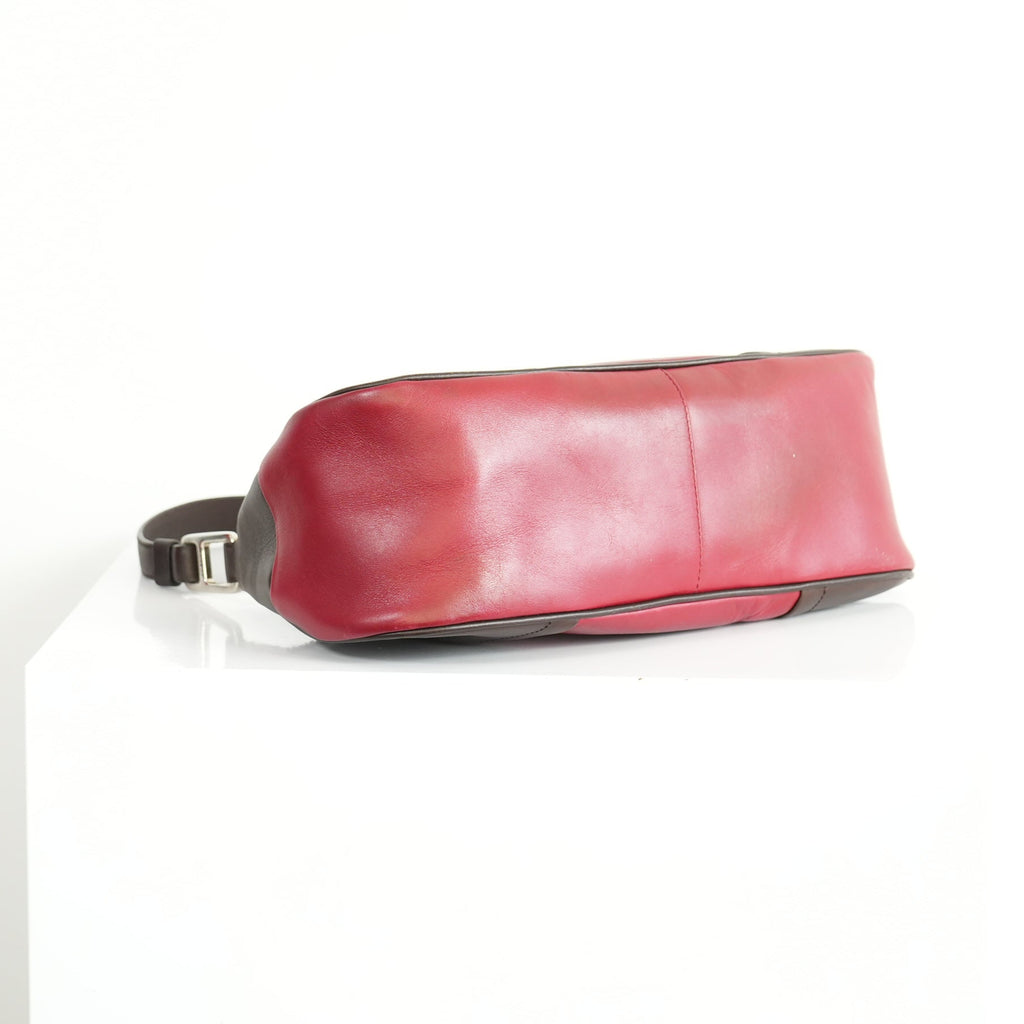 Prada Vintage Red and Brown Shoulder Bag