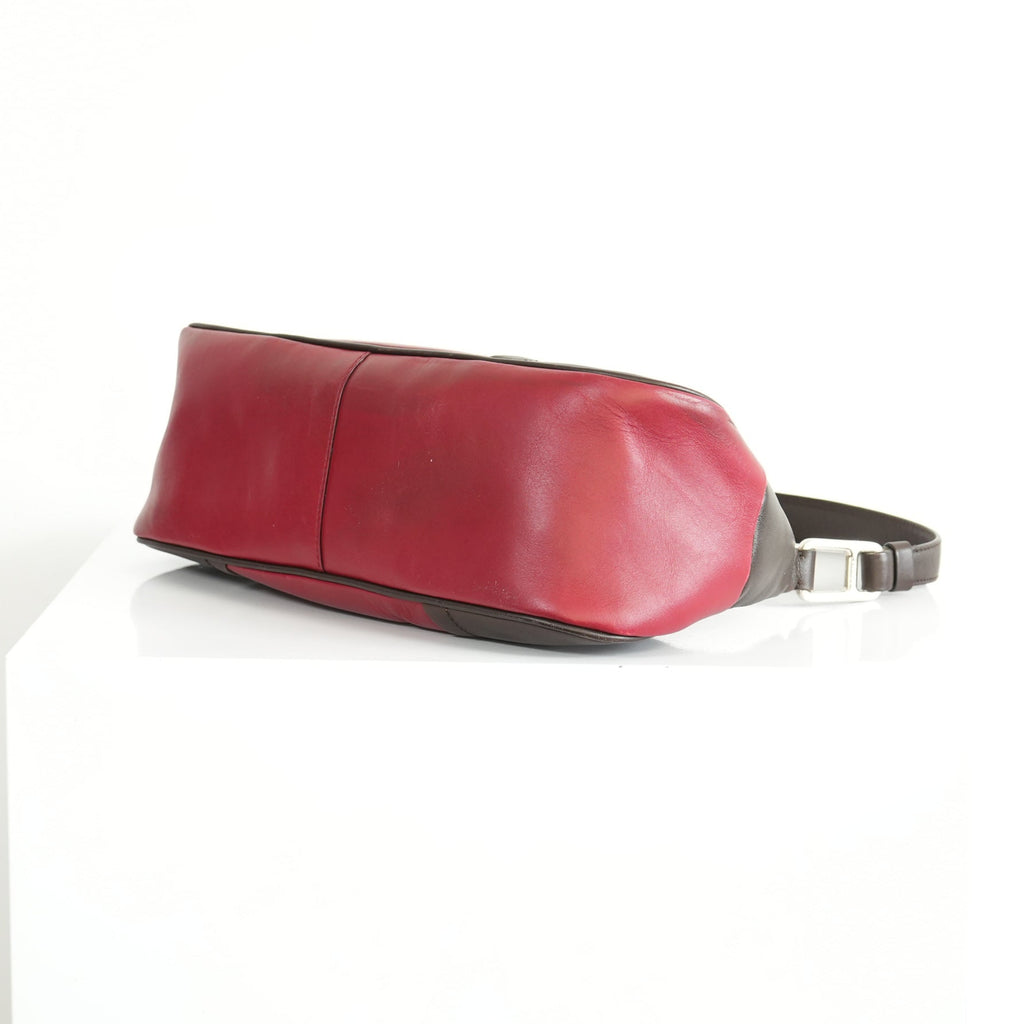 Prada Vintage Red and Brown Shoulder Bag