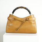 Gucci Vintage Bamboo Handle Leather Handbag