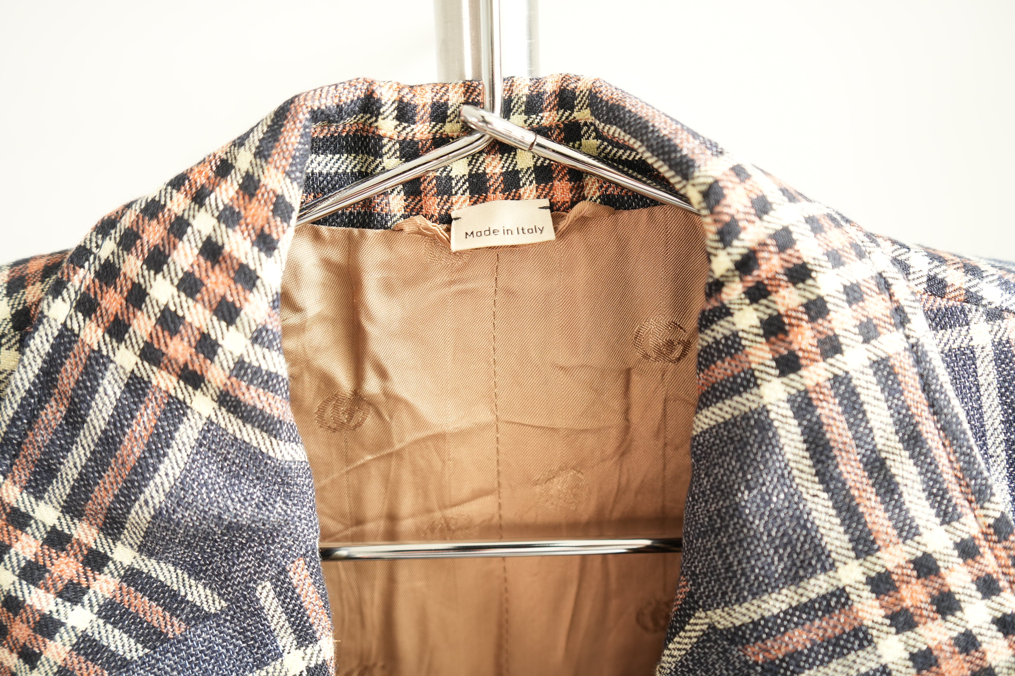 Vintage Gucci Glen 2-Button Plaid Check Blazer Size 38