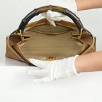 Gucci Vintage Bamboo Handle Leather Handbag