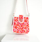 Celine Red Canvas White Leather Shoulder Bag