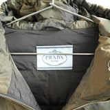 Prada Floral Camouflage Down Hooded Full Zip Puffer Jacket Size 38