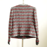 Chanel Zigzag Tweed Lace Panel Collarless Jacket Size 38