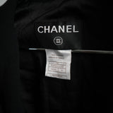 Vintage Chanel Black Wool Blend Camellia Flower Pin Blazer Jacket Size 36