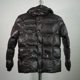 Prada Down Snap Hooded Puffer Jacket Black Size 10