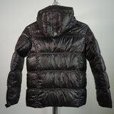 Prada Down Snap Hooded Puffer Jacket Black Size 10