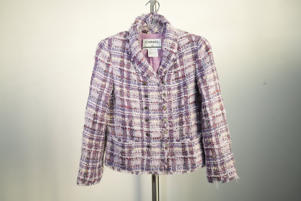 Vintage Chanel Lesage Tweed Button Front Blazer Size 38