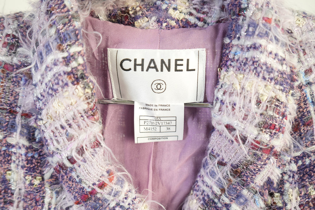 Vintage Chanel Lesage Tweed Button Front Blazer Size 38